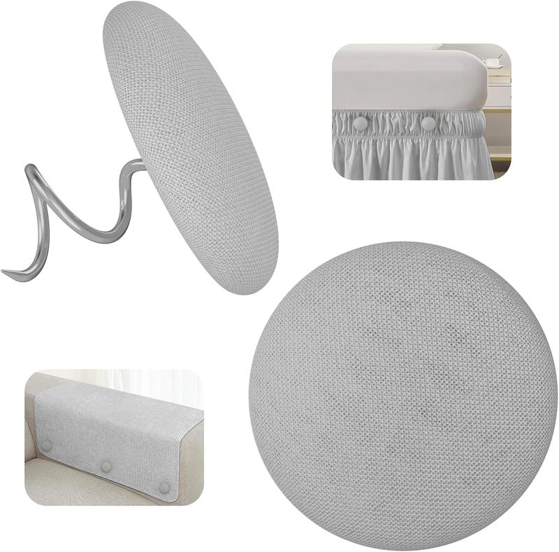 mioule 20 Pcs Upholstery Tacks Twist Pins for Slipcovers & Headliners - Bed Skirt Holders - Fabric Covered Furniture Pins for Secure Grip, No Damage（Light Grey） - Image 1
